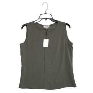 Calvin Klein Pleated Sleeveless Top NWT Women's Sz S Gray Career Lightweight
